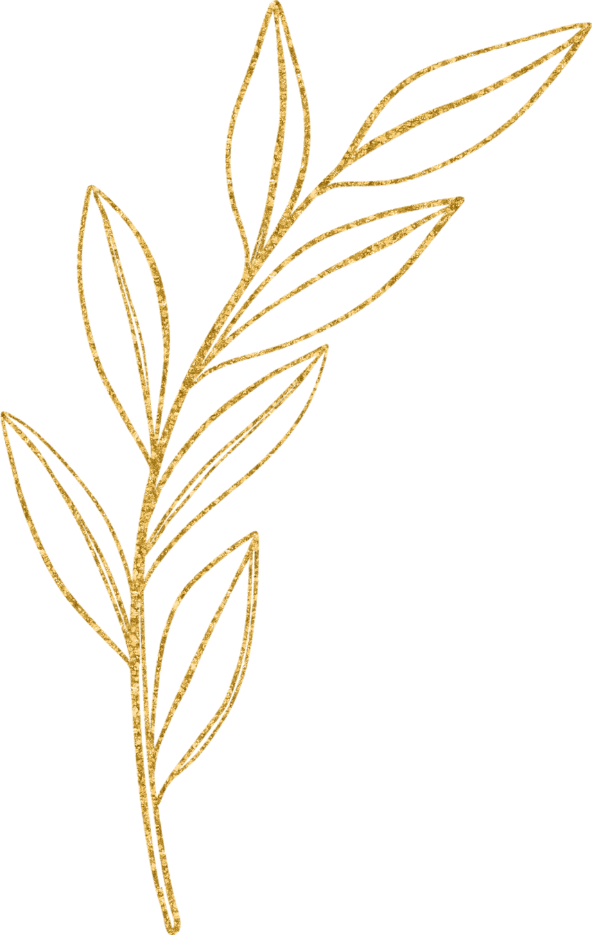 Gold Leaves Line Art